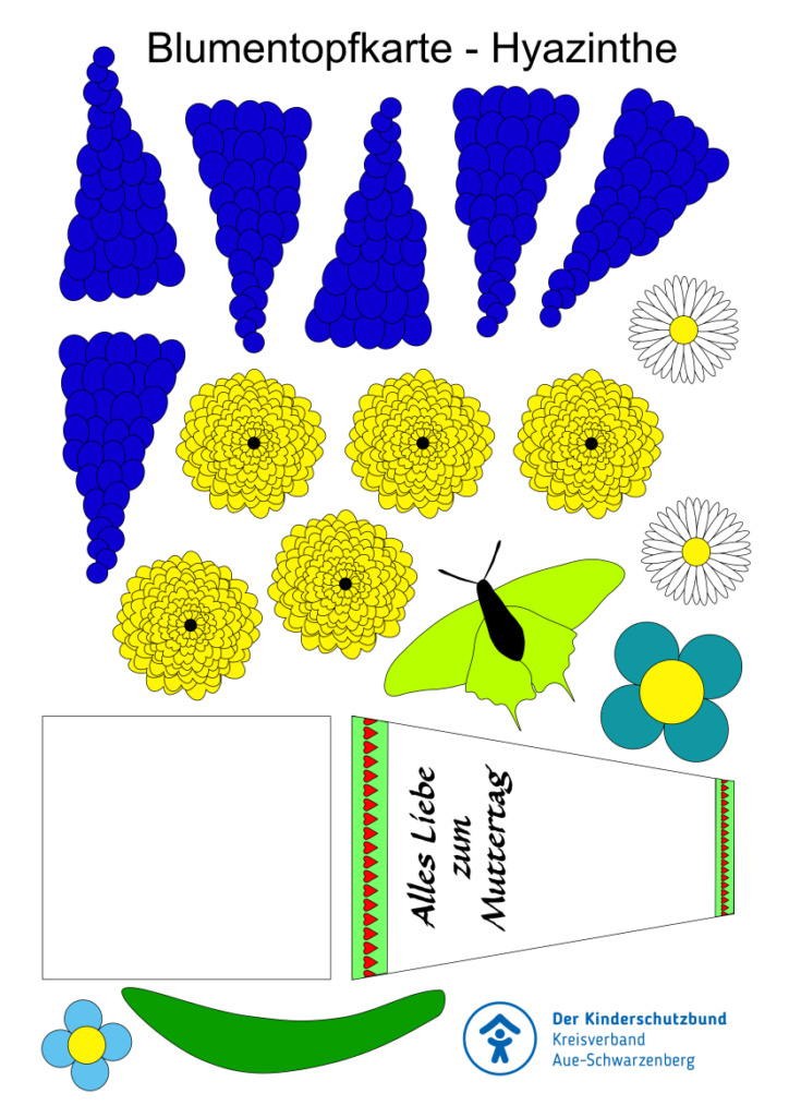 Bastelbogen Blumentopfkarte Seite 2 - Hyazinthe